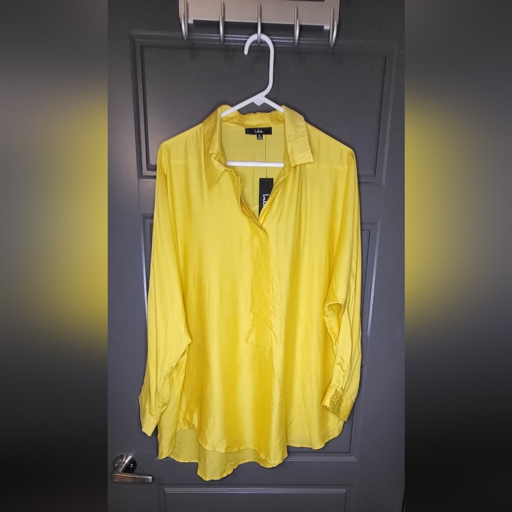 Lulu's See You Tomorrow Mustard Yellow Button-Up Long Sleeve Top